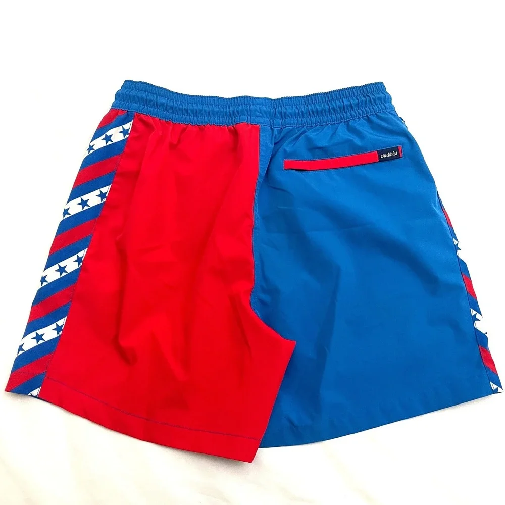 Chubbies American Flag Board Shorts Medium Red White Blue Swim Trunks 5
